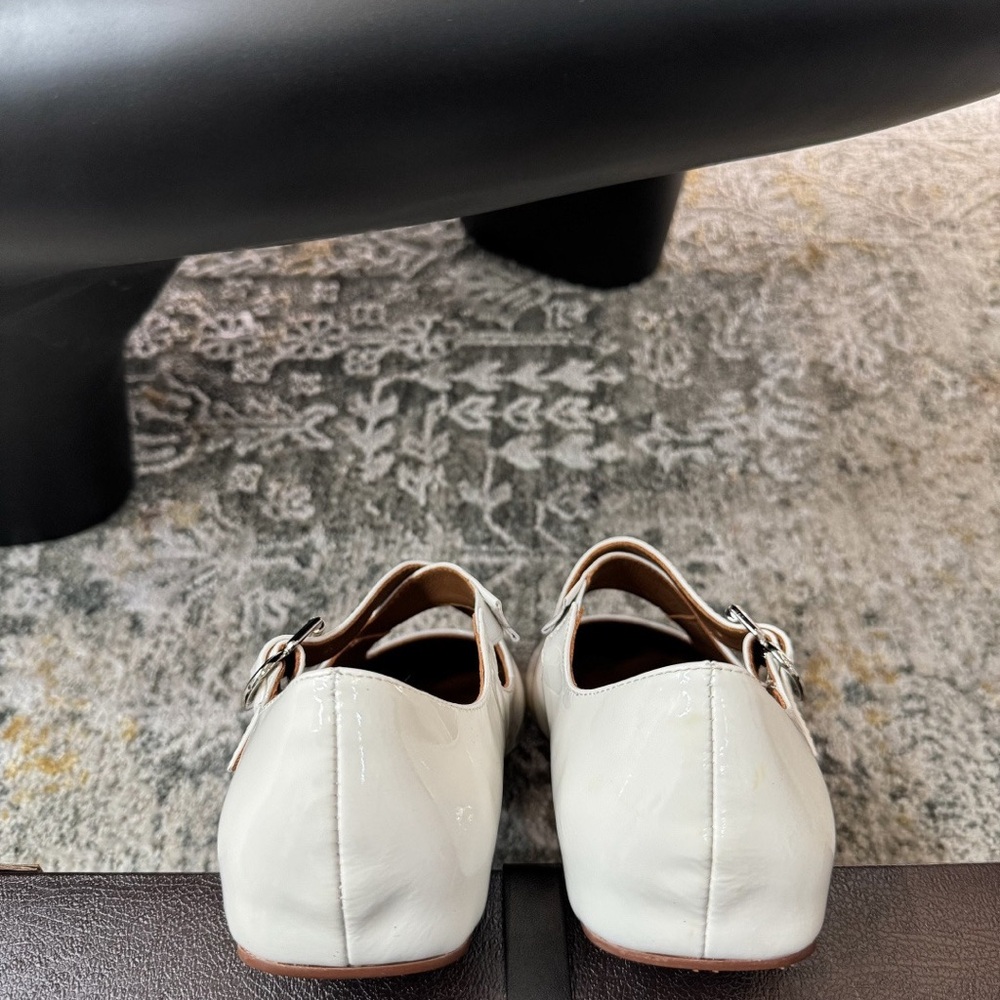 Alaia White Patent Mary Jane Flats with Buckle Strap - Picture 9 of 9